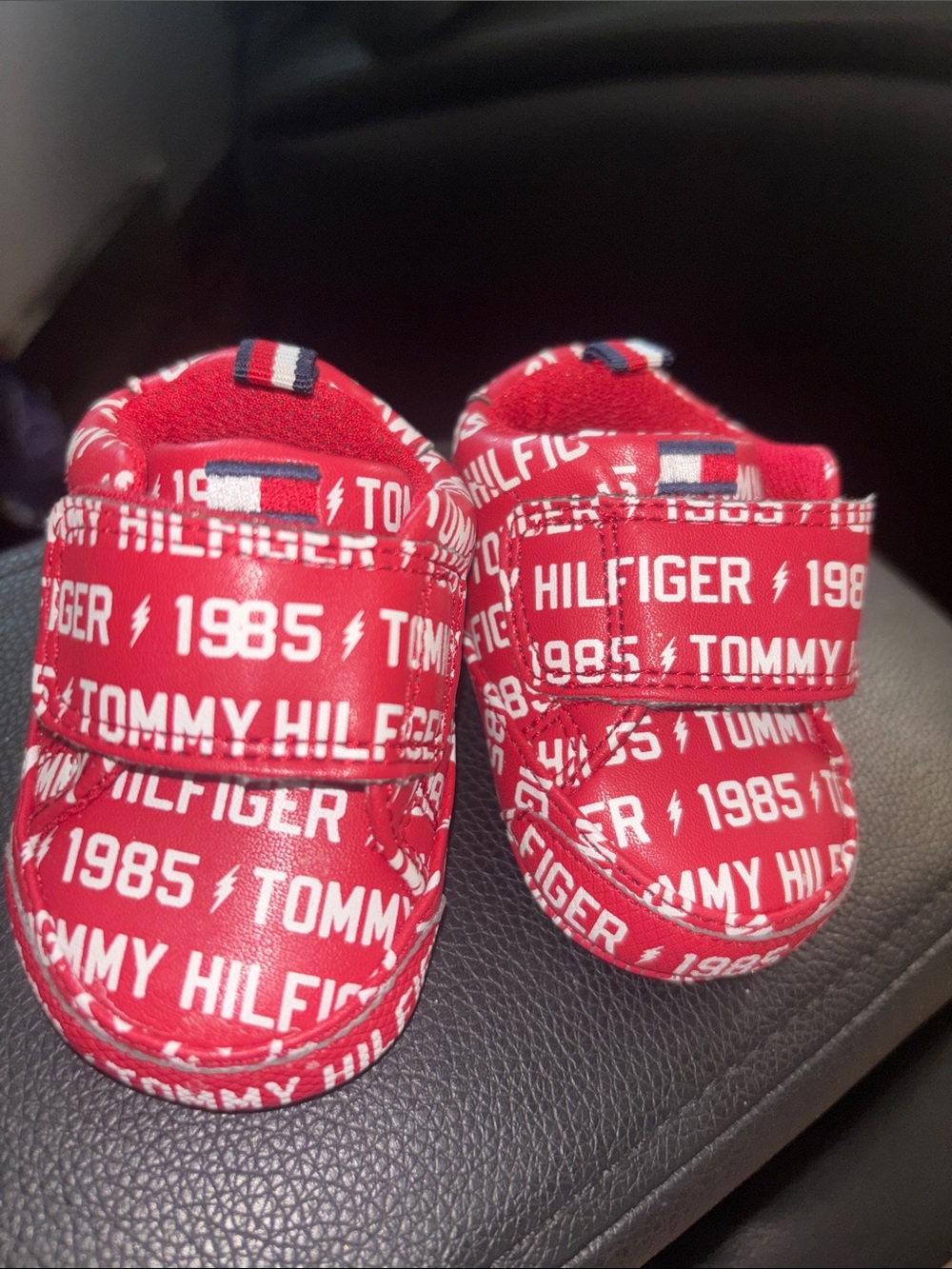 Tommy Hilfiger Red Logo Baby Slip-On Shoes
